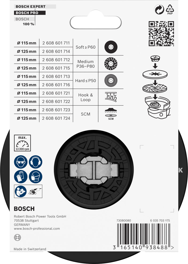 Plato de soporte Bosch X-LOCK 115 mm mediano