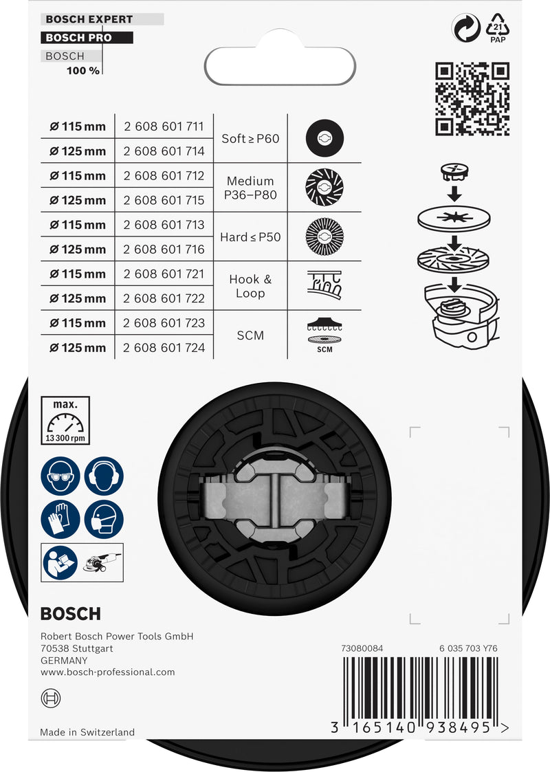 Plato de soporte Bosch X-LOCK 115 mm duro