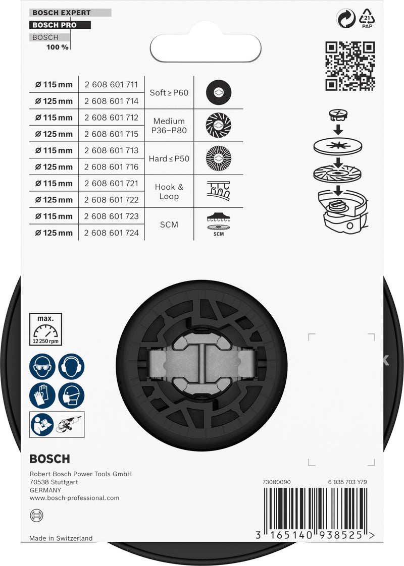 Bosch Backing Pad X-LOCK 125 mm hard