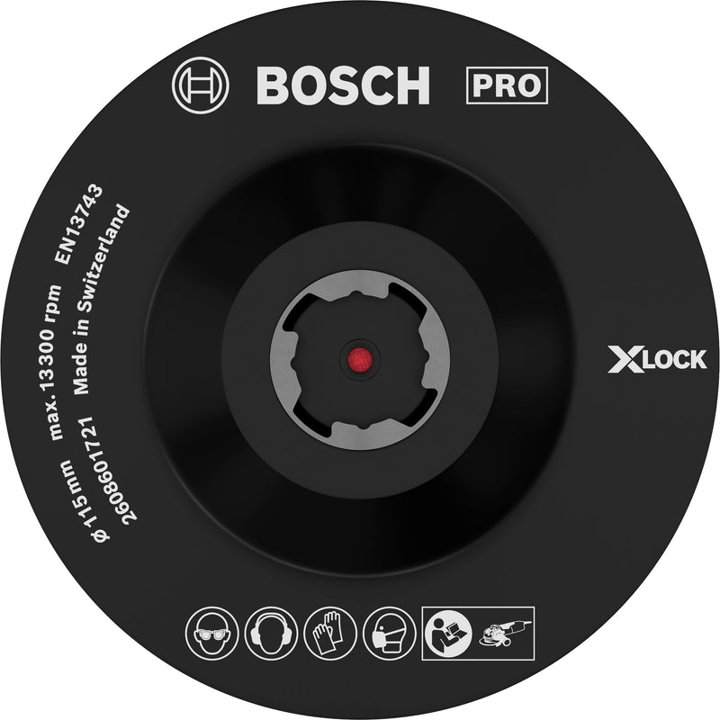 Plato de soporte Bosch X-LOCK 115 mm Gancho+L