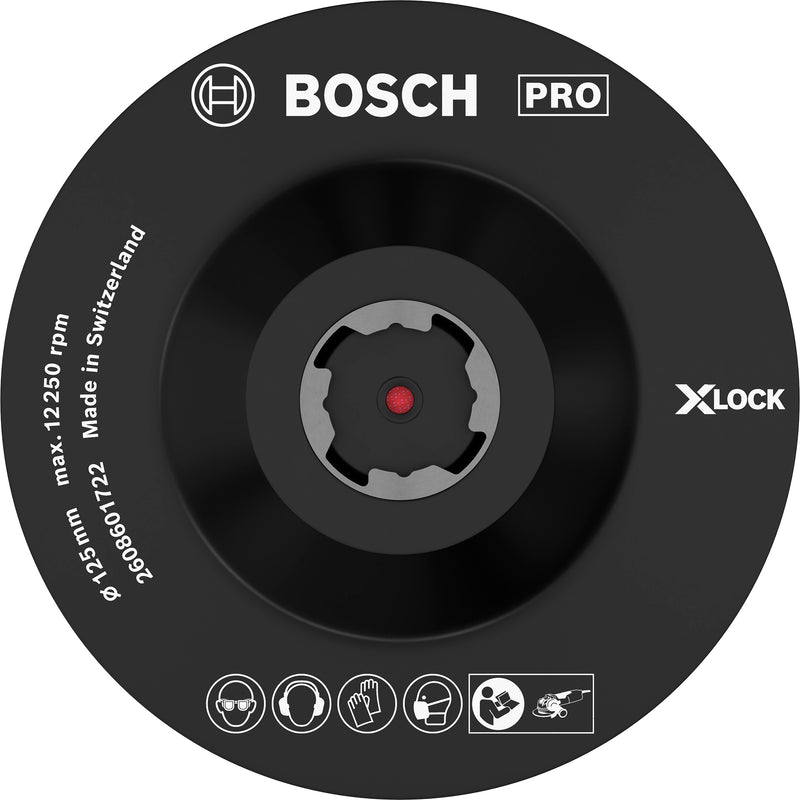 Plato de soporte Bosch X-LOCK 125 mm Gancho+L