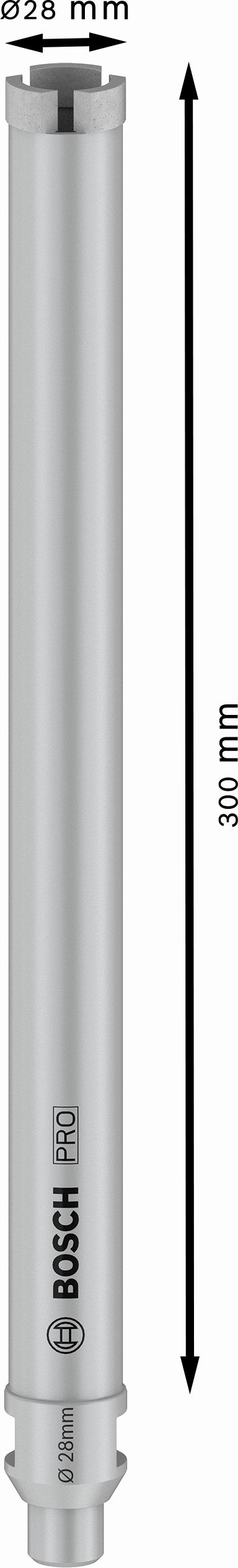 Fresa de diamante Bosch ø28x300mm, G 1/2"