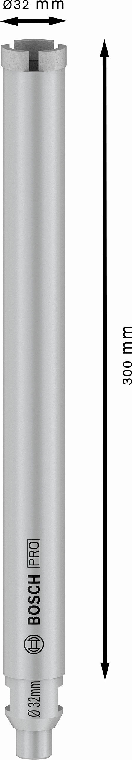 Fresa de núcleo diamantada Bosch ø32x300mm, G 1/2"