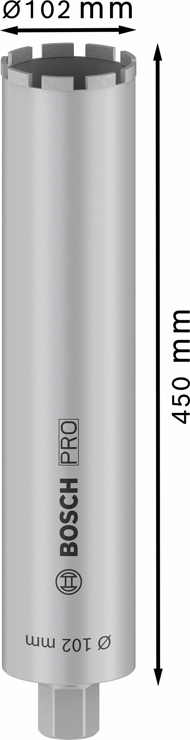 Cortador de núcleo de diamante Bosch ø102x450mm, 1 1/4"