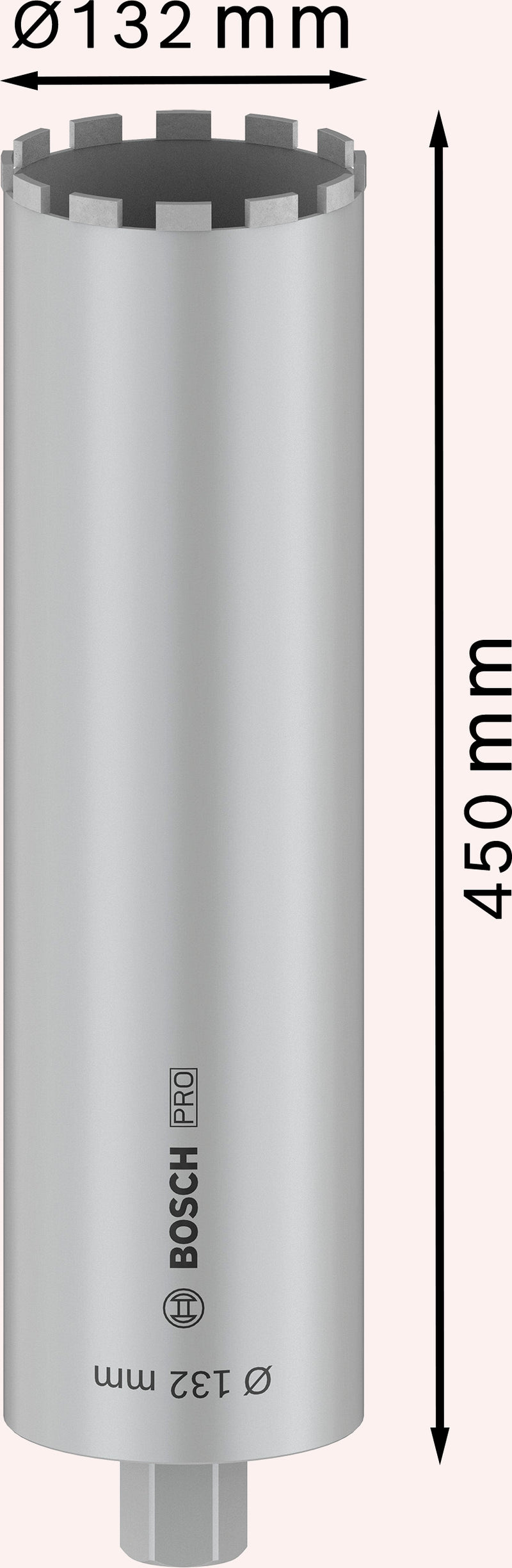 Cortador de núcleo de diamante Bosch ø132x450mm, 1 1/4"
