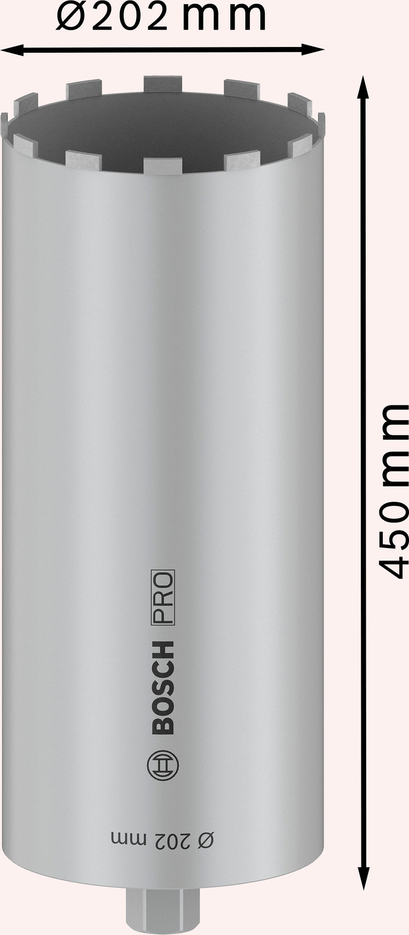 Fresa de diamantes Bosch ø202x450mm,1 1/4"