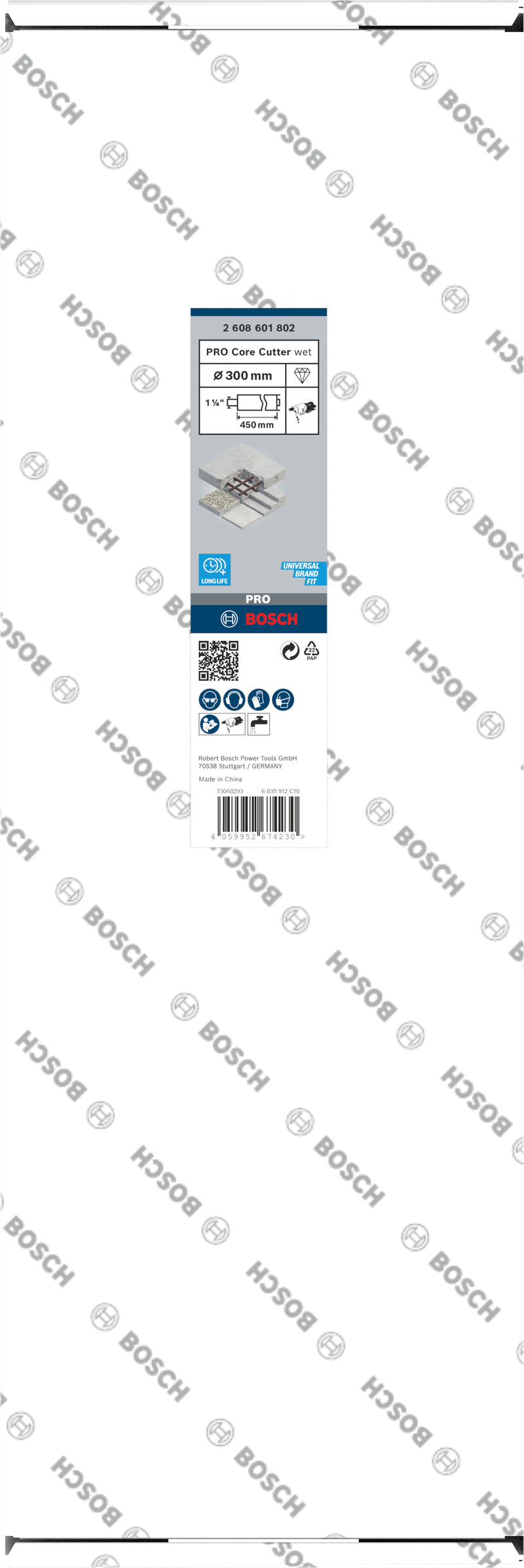 Broca anular de diamante Bosch PRO para corte de núcleos húmidos