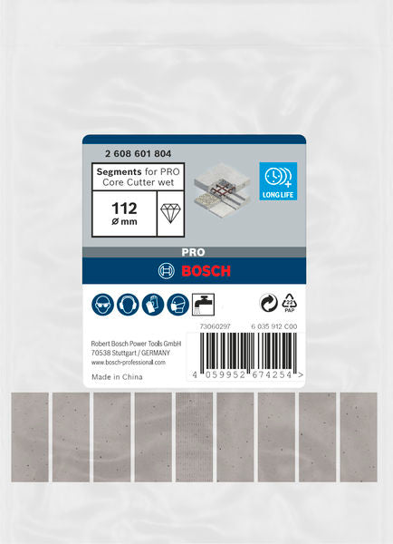 Broca anular de diamante Bosch PRO, cortadora de núcleos húmeda