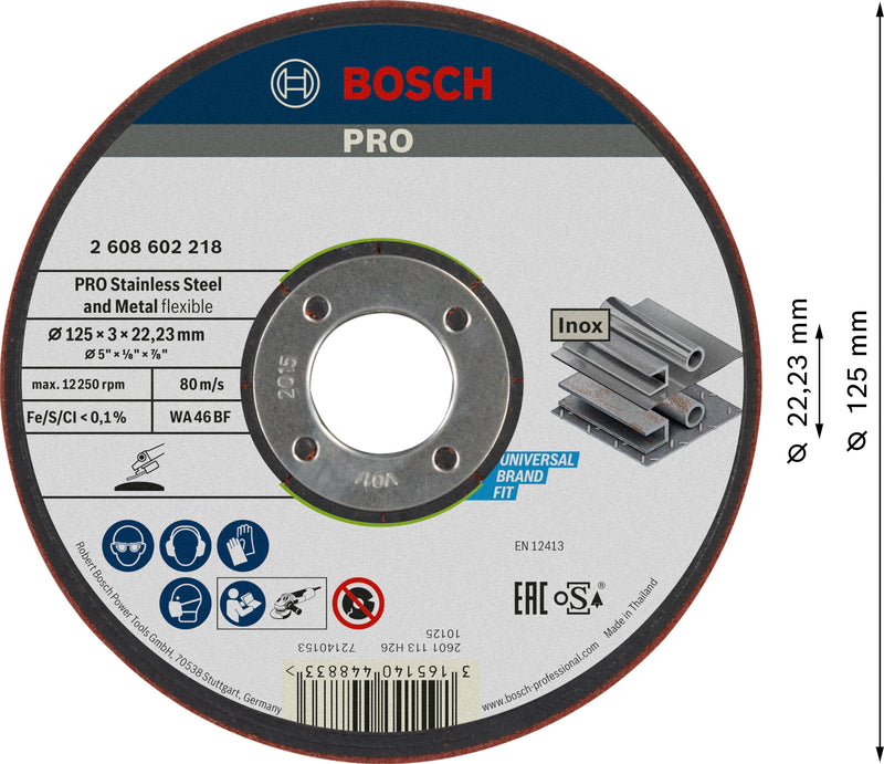 Bosch Semiflexible grinding disc 125x3.0x22.23