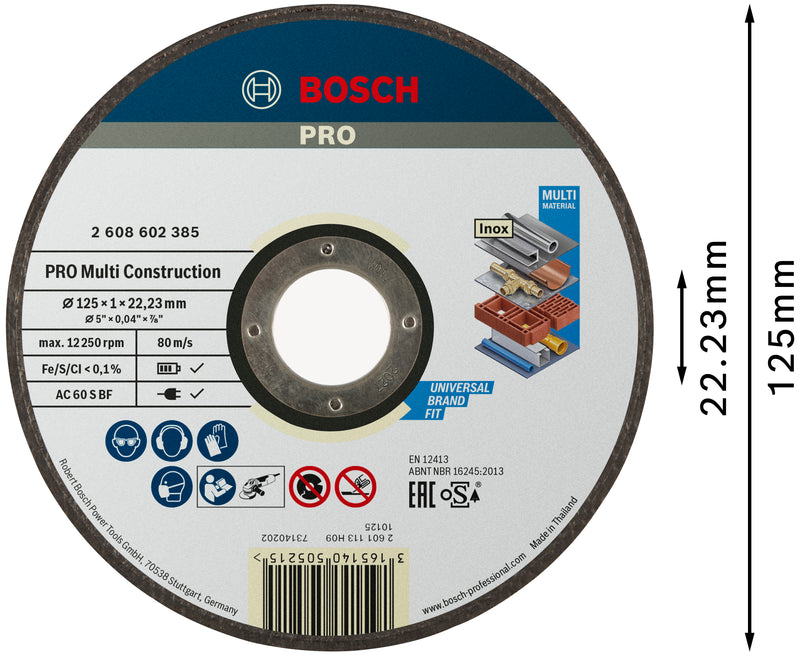 Bosch 125mm MultiConstruction Cutting Disc