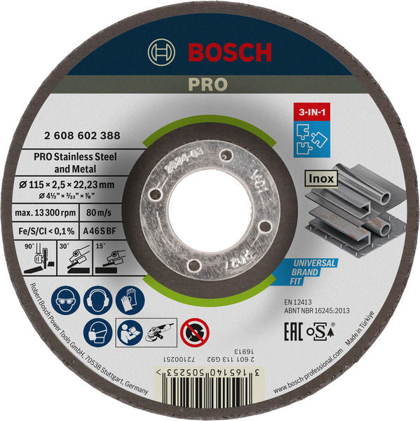 Disco de corte y desbaste 3 en 1 Bosch de 115 mm
