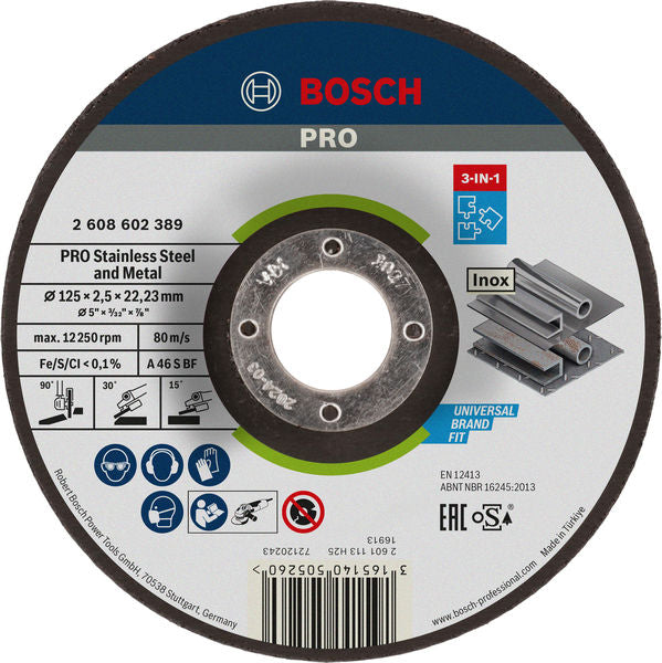 Bosch 125mm 3 in 1 cutting & grinding disc