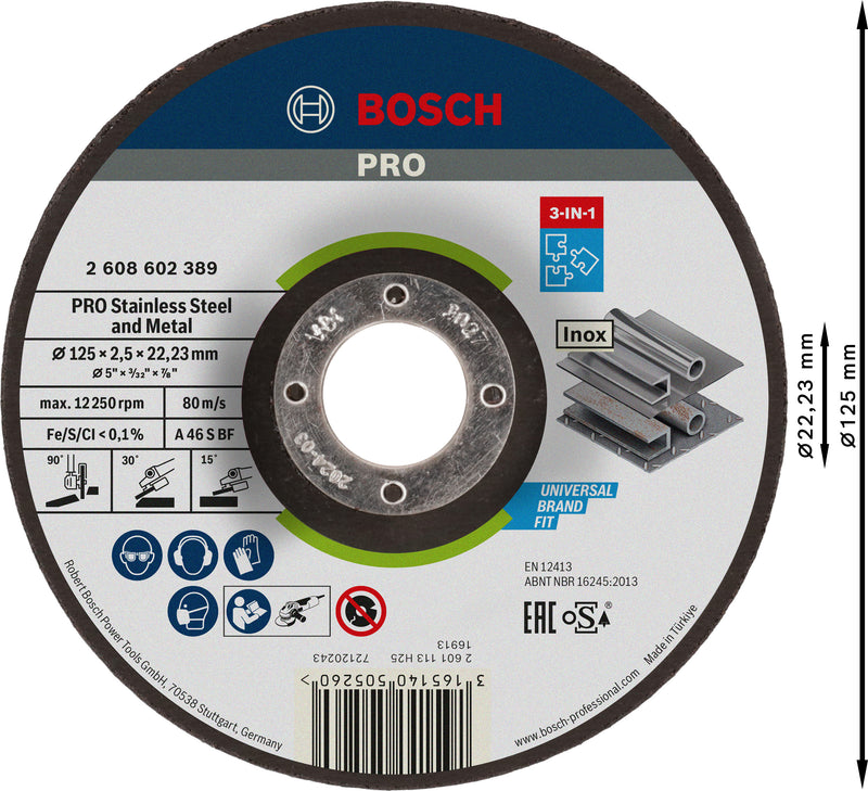 Bosch 125mm 3 in 1 cutting & grinding disc