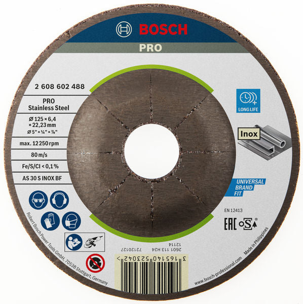 Bosch expert for INOX Grinding,125x6.4x22.23mm