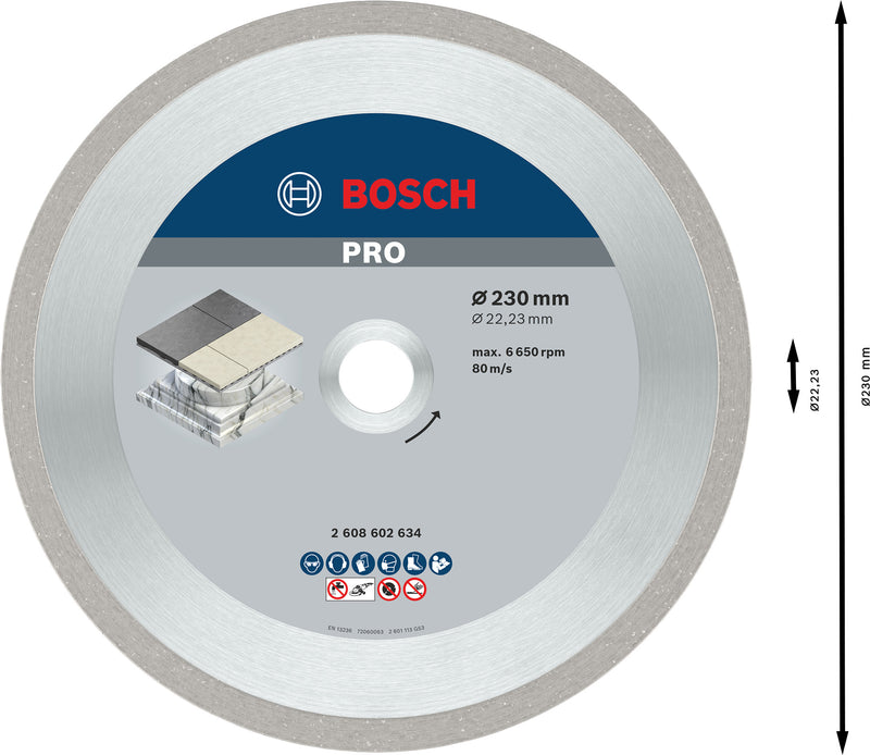 Disco Bosch dia ideal para cerâmica, 230x22,23x2,4