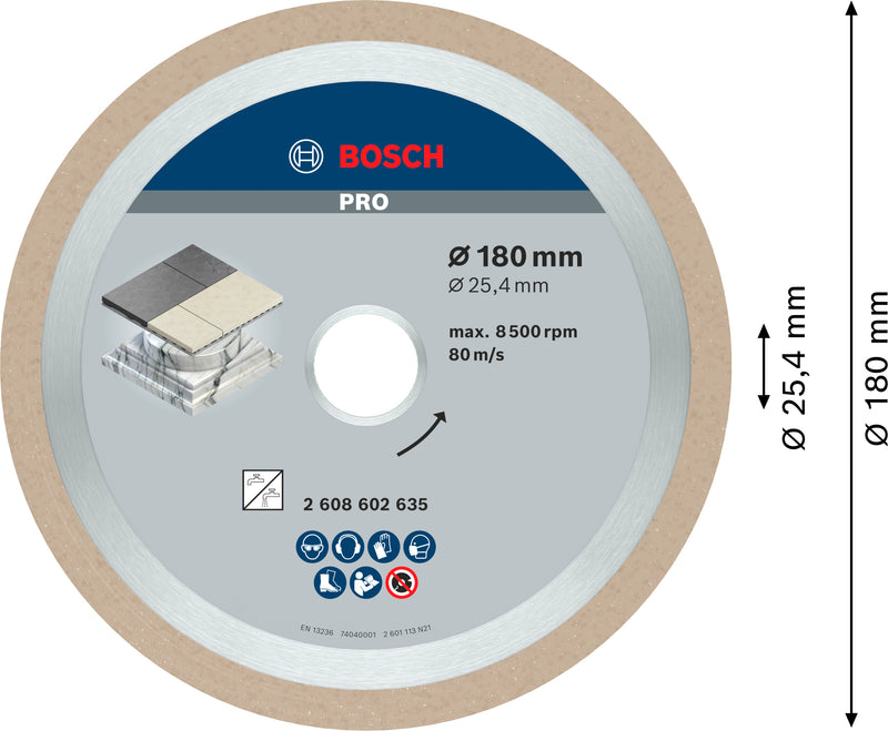 Bosch Disc dia.Best/Ceramic, 180x25.4x2,2 mm