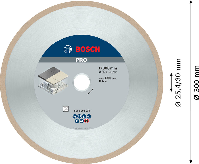 Disco Bosch dia.Melhor/Cerâmica, 300x30/25,4x2,8mm