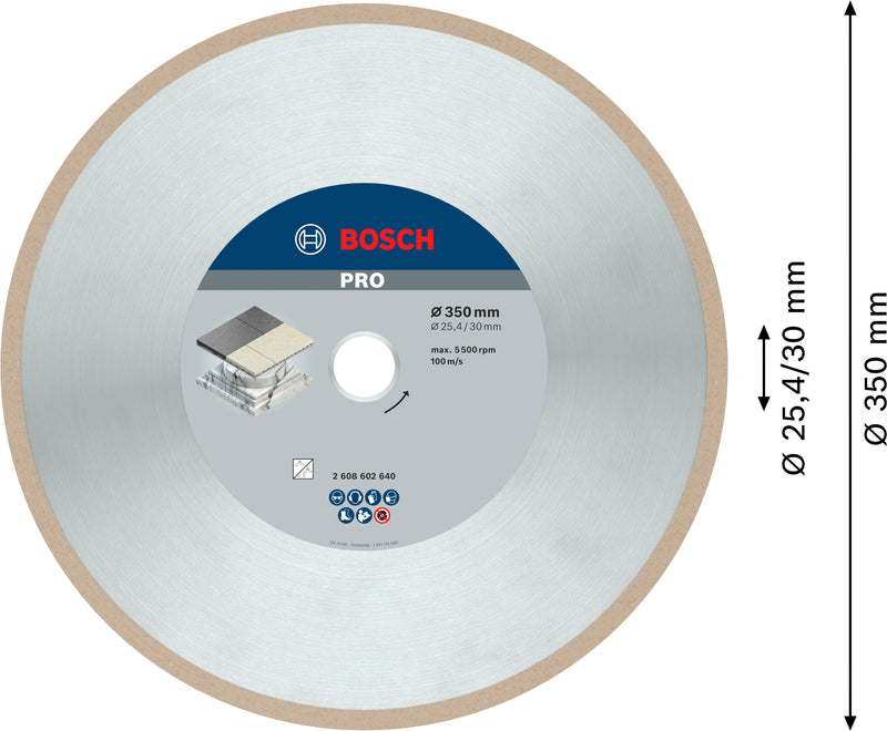 Disco Bosch dia.Melhor/Cerâmica, 350x30/25,4x3 mm