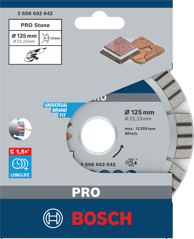 Disco Bosch dia ideal para pedra, 125x22,23x2,2 mm