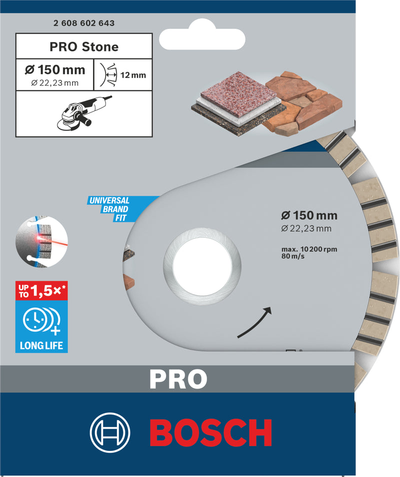 Disco Bosch dia ideal para pedra, 150x22,23x2,4mm