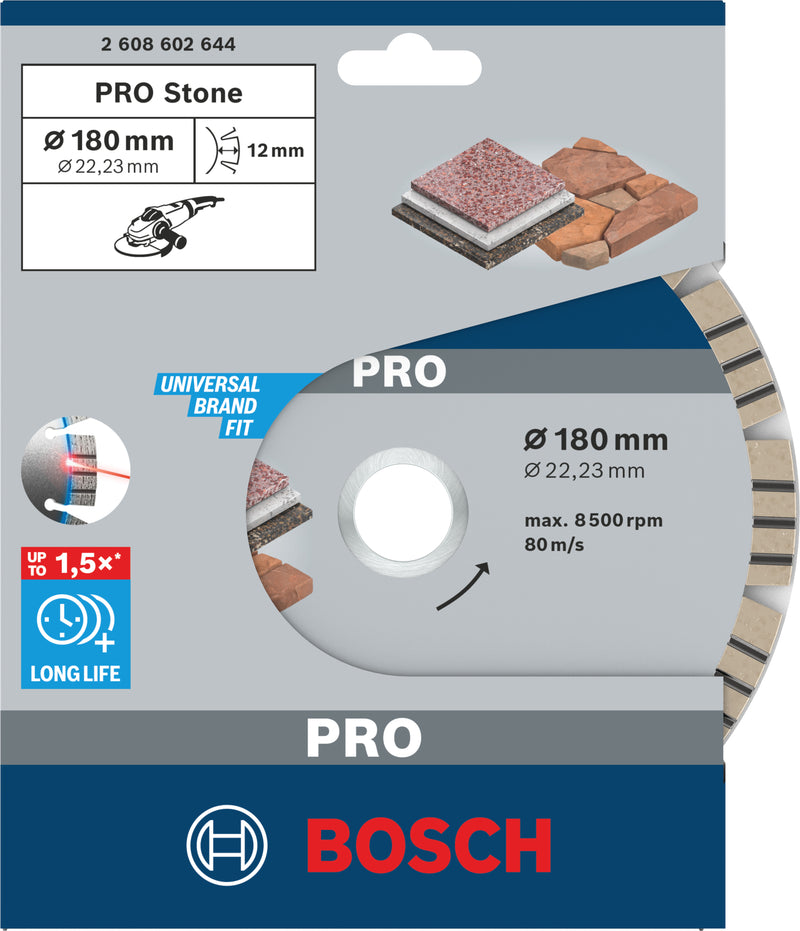 Bosch Disc dia Best for Stone, 180x22.23x2.4mm