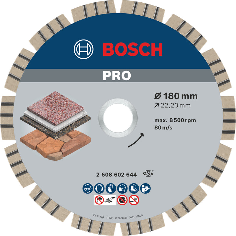Bosch Disc dia Best for Stone, 180x22.23x2.4mm