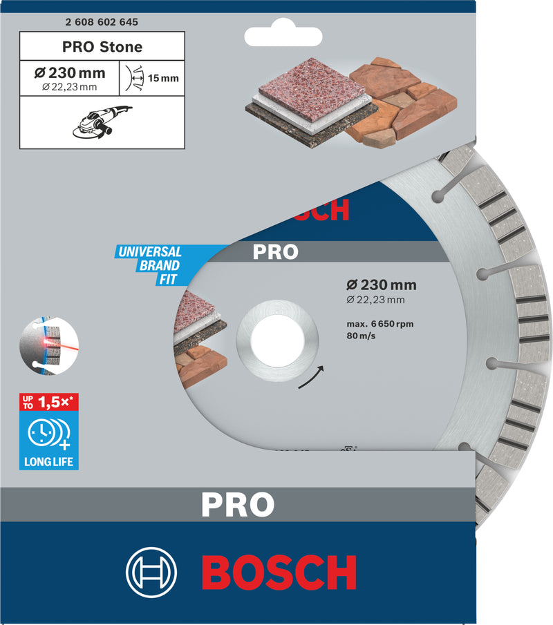 Disco Bosch dia ideal para pedra, 230x22,23x2,4 mm