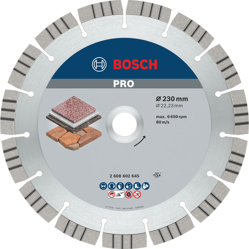 Disco Bosch dia ideal para pedra, 230x22,23x2,4 mm