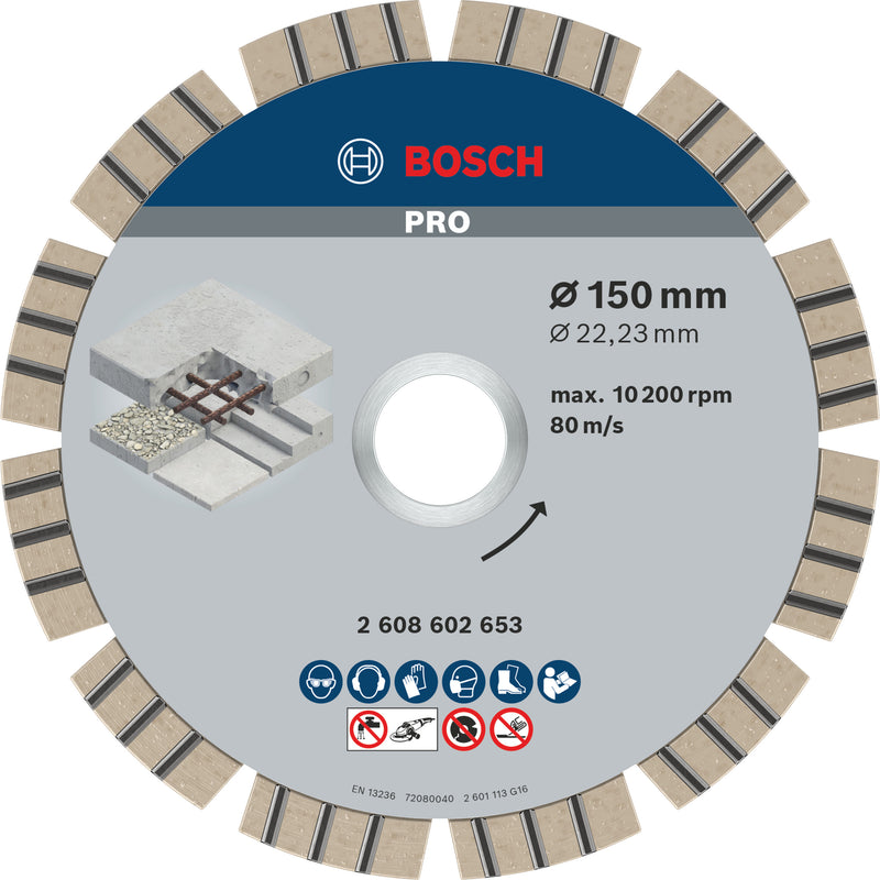 Bosch Disc dia. Best/Concrete, 150x22.23x2.4mm