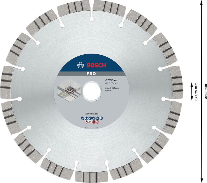 Disco Bosch dia. Melhor/Betão, 230x22,23x2,4 mm