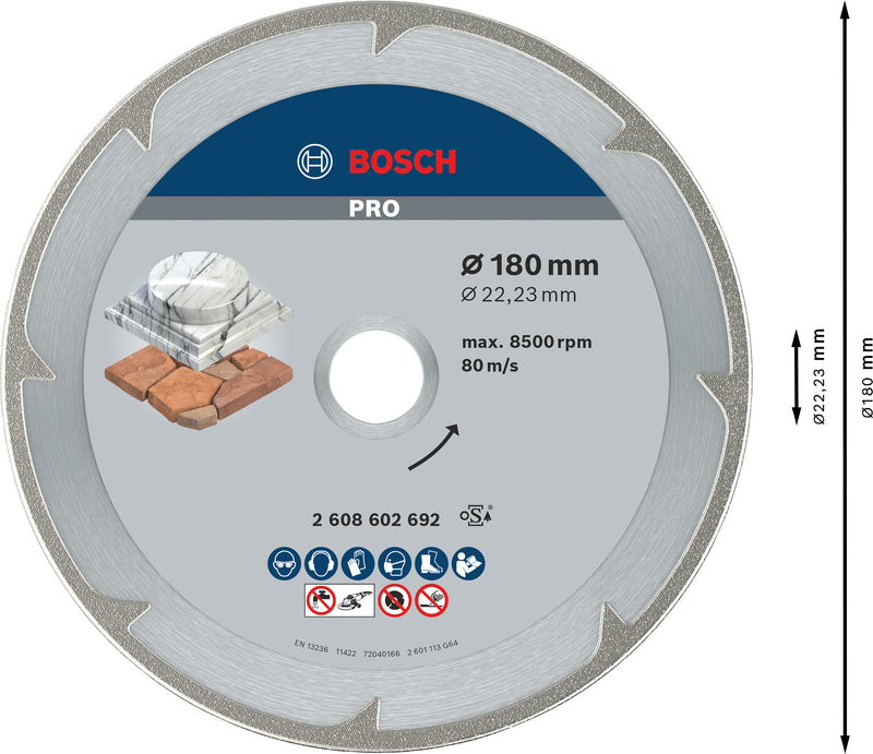 Bosch Disc dia.Best/Marble, 180x22,23x2,2 mm