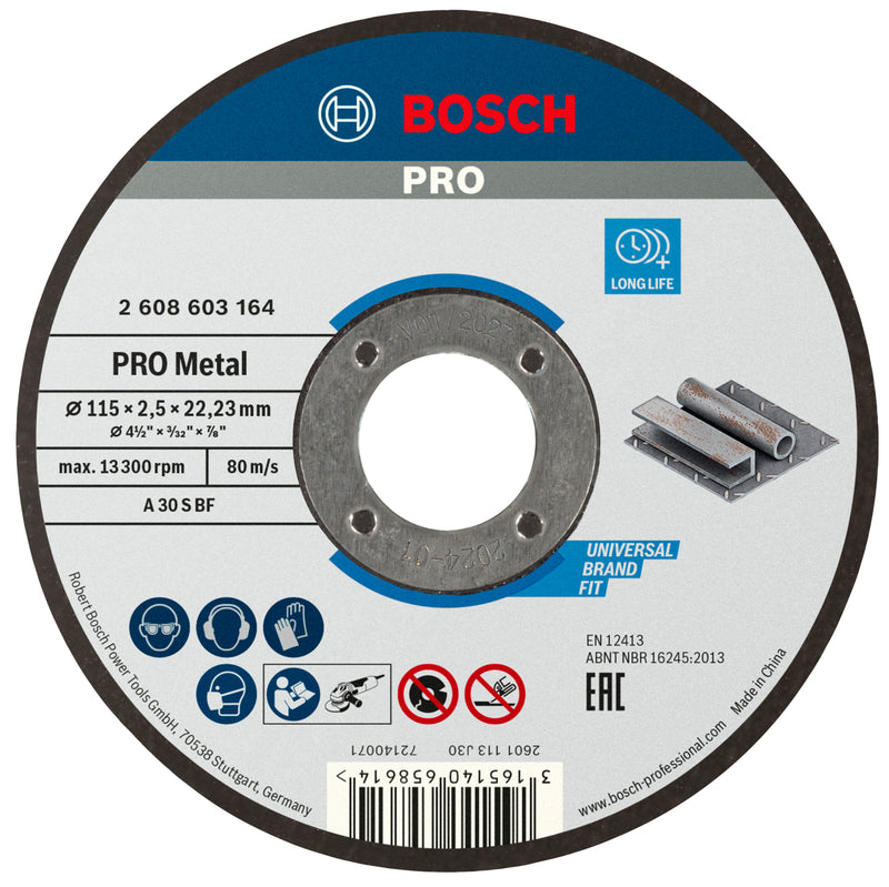 Disco de metal Bosch STD 115 x 2,5 x 22,23 mm, tamaño pequeño