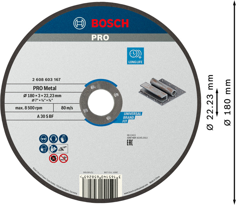 Bosch STD Metal Disc 180x3x22.23mm, S