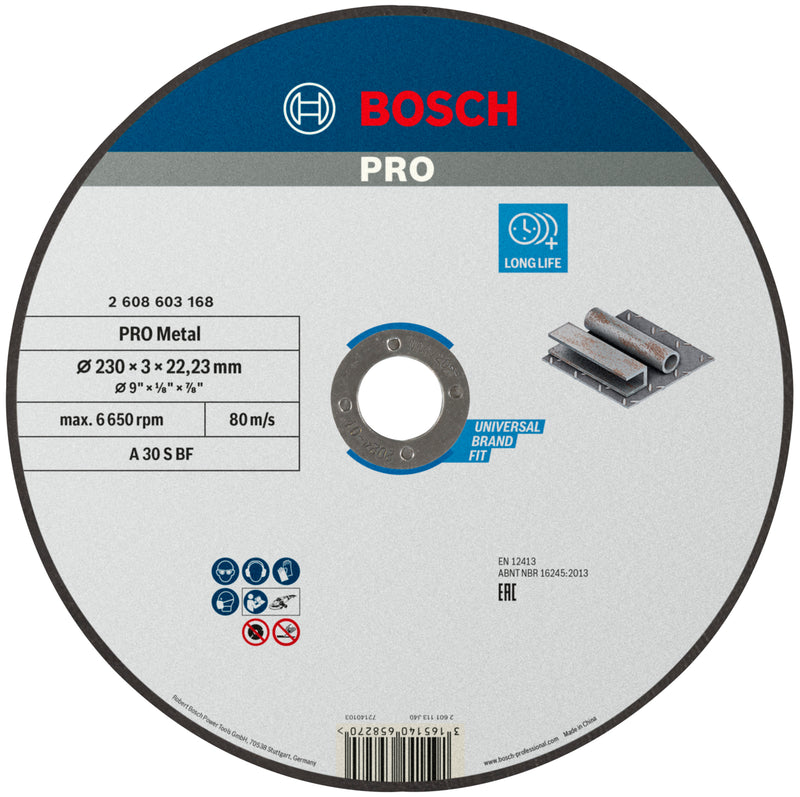 Disco metálico Bosch STD 230x3x22,23 mm, S