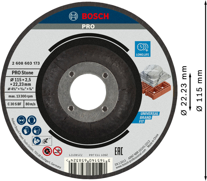 Bosch STD Stone Disc 115x2.5x22.23mm, D