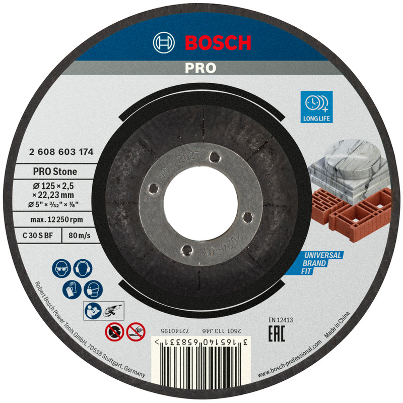 Disco de piedra Bosch D 125x2,5x22,23 mm, D