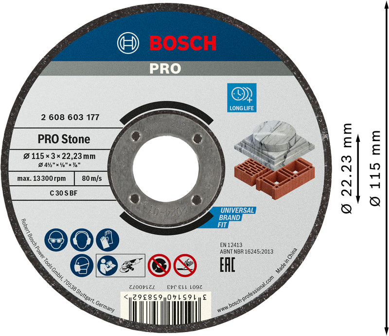 Bosch STD Stone Disc 115x3x22.23mm, S
