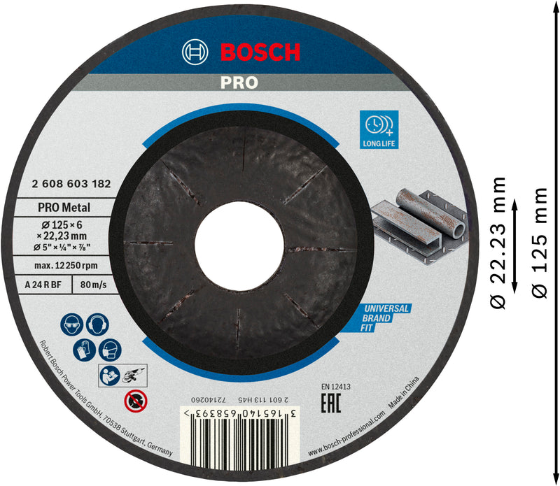 Disco de desbaste Bosch STD 125x6x22,23 mm