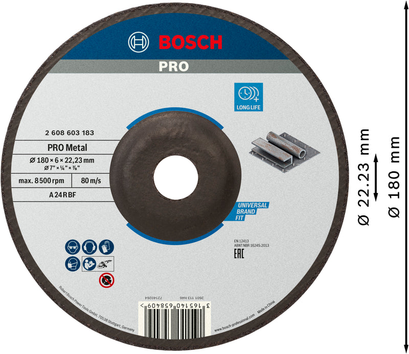 Bosch 10D Grinding Disc 180x6x22.23mm