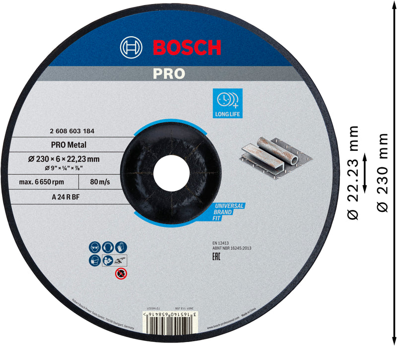 Disco de desbaste Bosch STD 230x6x22,23 mm