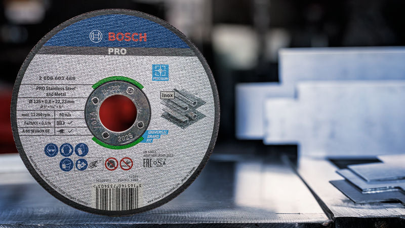 Bosch PRO Stainless Steel and Metal Bonded Cutting Abrasive Disc, 125 x 0.8 x 22.23 mm, Straight