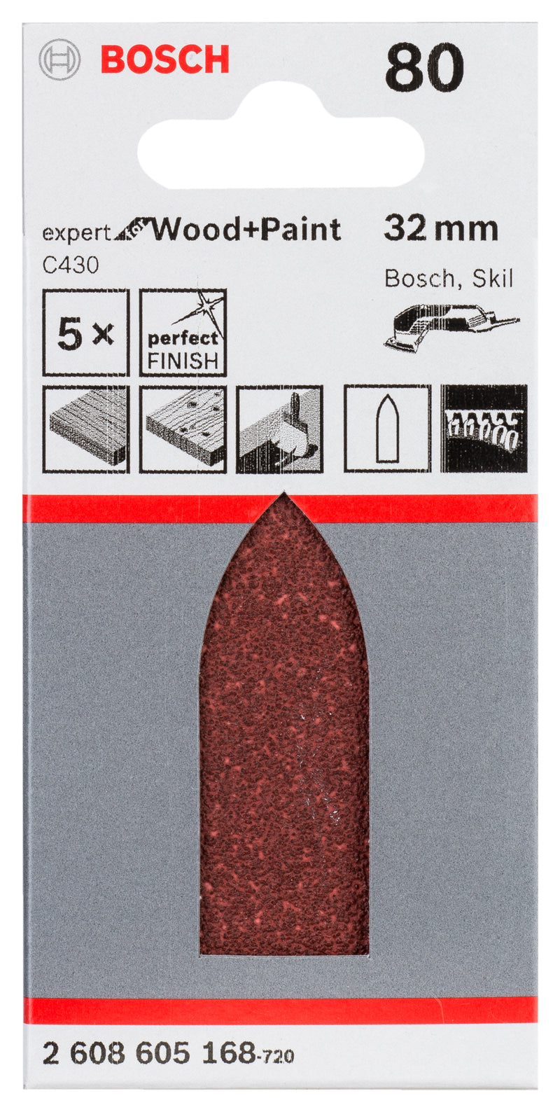 Bosch Sanding Sheet EfWP,32mm,G80,5x