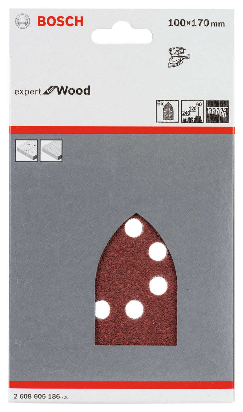 Conjunto de folhas multilixas Bosch 100x170 mm