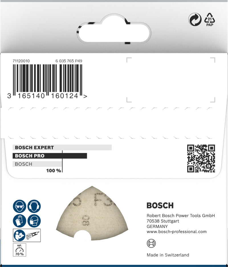 Bosch PRO F355 Sanding Sheet, 93 mm, G120, 5 pcs.