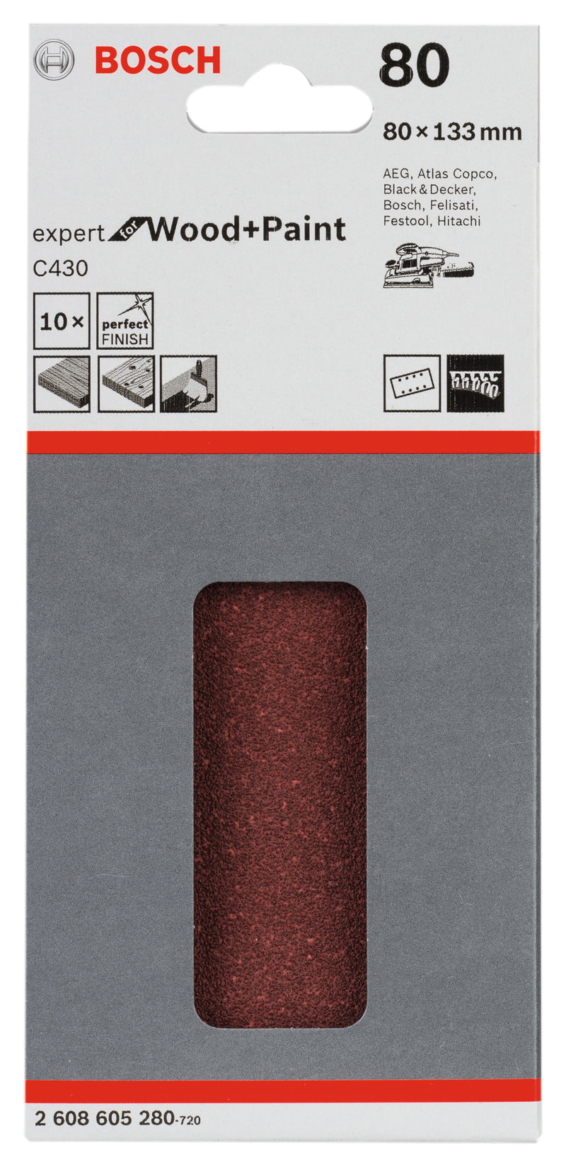Bosch Sanding Sheet EfWP,80x133mm,G80