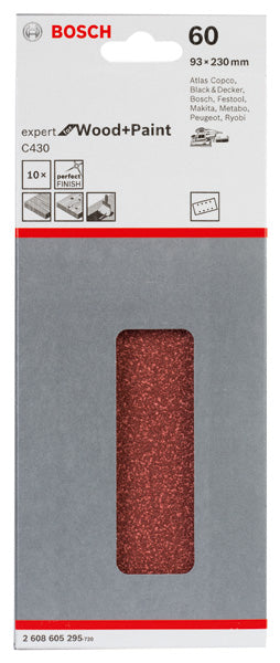 Folha de lixa Bosch EfWP, 93x230mm, G60