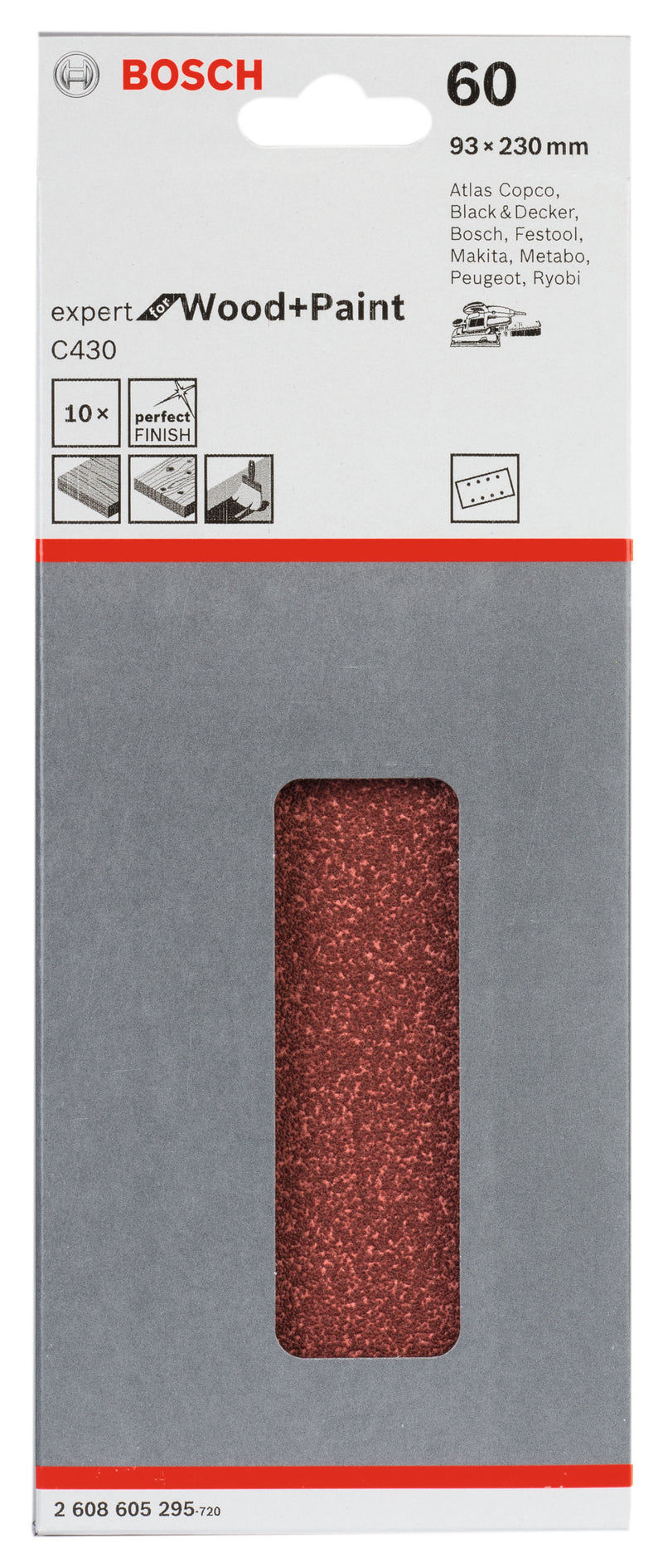 Folha de lixa Bosch EfWP, 93x230mm, G60