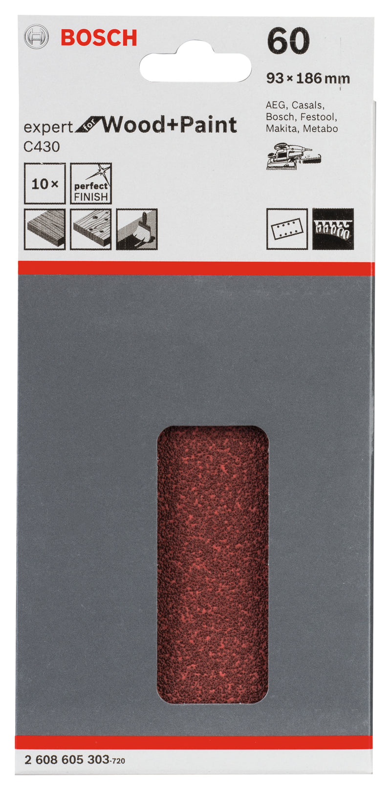 Bosch Sanding Sheet EfWP,93x186mm,G60