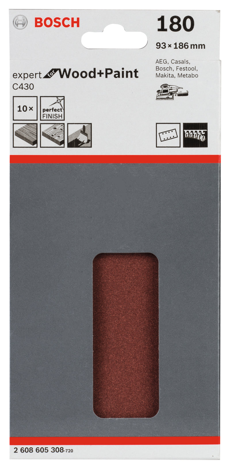 Bosch Sanding Sheet EfWP,93x186mm,G180