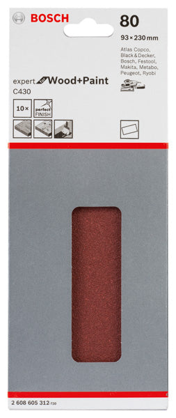 Hoja de lija Bosch EfWP, 93 x 230 mm, G80